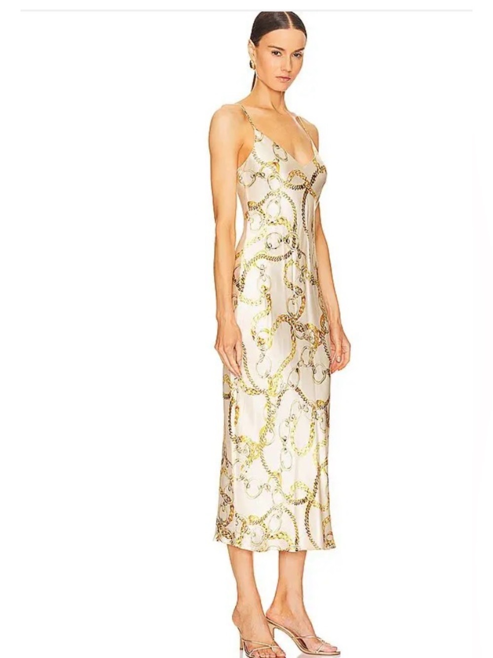 L'AGENCE SERIDIE 100% silk slip dress in cream 8 - Picture 2 of 10